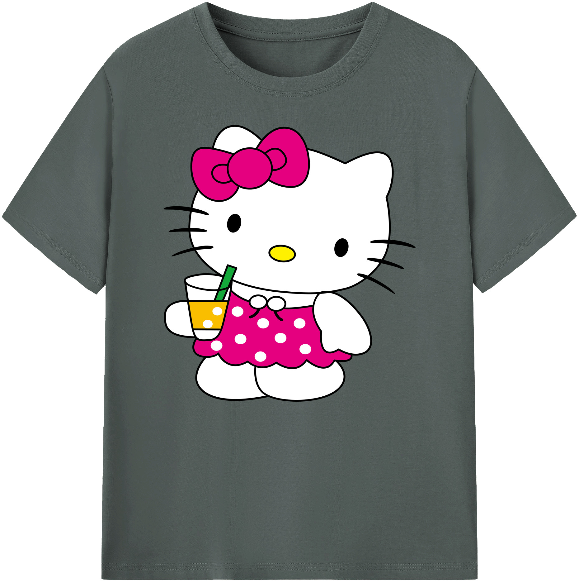 （画像用） Hello Kitty ハローキティ 綿100％ メンズ半袖Tシャツ｜肌触りやわらか＆通気性